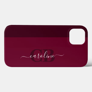 Trend Color - Dark Burgundy Script iPhone 13 Case
