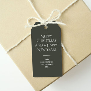 Trend Color Dark Forest Gray Minimalist  Gift Tags