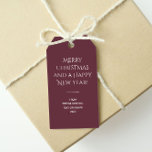 Trend Color Dark Red Wine Minimalist  Gift Tags