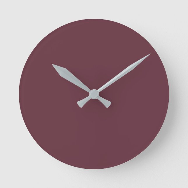 Trend Color - Dark Red Wine Round Clock (Front)