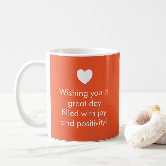 Trend Color Flame Red - Name / Positivity Mug (With Donut)