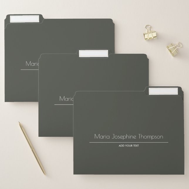 Trend Color - Forest Gray Customizable File Folder (Set)