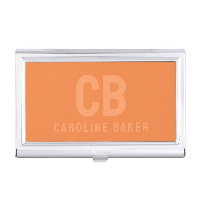 Trend Color Fresh Tangerine Business Card Holder (Front)