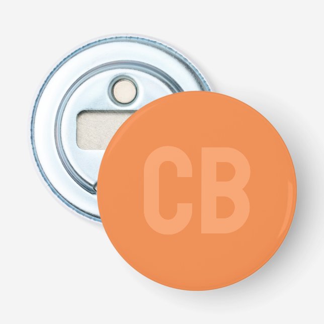 Trend Color Fresh Tangerine Button Bottle Opener (Front)