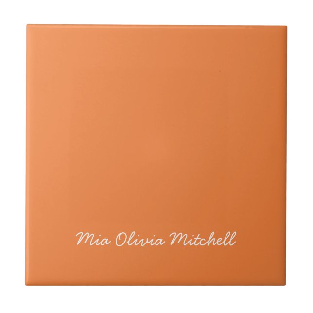 Trend Color - Fresh Tangerine Ceramic Tile (Front)