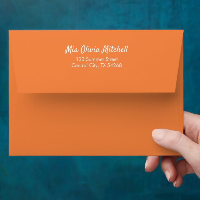 Trend Color Fresh Tangerine Customizable Envelope (Hand)