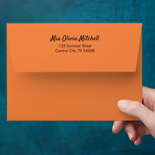 Trend Color Fresh Tangerine Customizable Envelope (Hand)