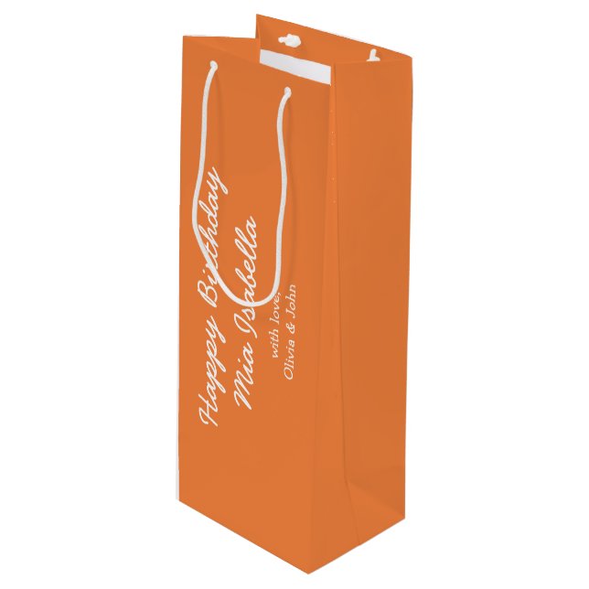Trend Color Fresh Tangerine Customizable Gift Bag (Front Angled)