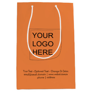 Trend Color - Fresh Tangerine Medium Logo Gift Bag