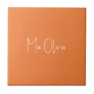 Trend Color - Fresh Tangerine Name Ceramic Tile