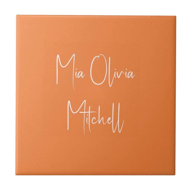 Trend Color Fresh Tangerine Name Ceramic Tile (Front)