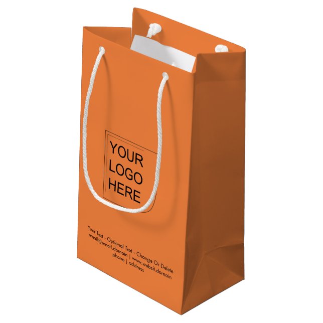 Trend Color - Fresh Tangerine Small Logo Gift Bag (Back Angled)