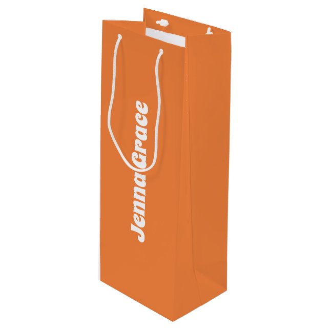 Trend Color - Fresh Tangerine Wine Gift Bag (Front Angled)