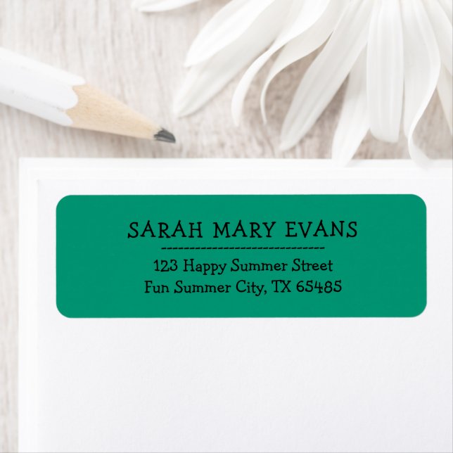 Trend Color - Jade Green Return Address Labels (Insitu)