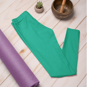 Trend Color Jade Green Solid Leggings