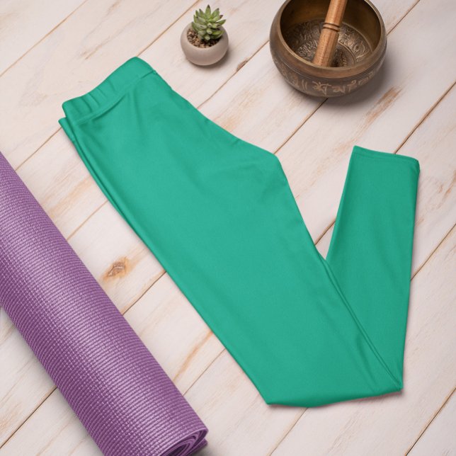 Trend Color Jade Green Solid Leggings (Creator Uploaded)