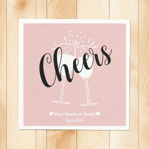 Trend Color Light Pink Cheers Paper Napkins