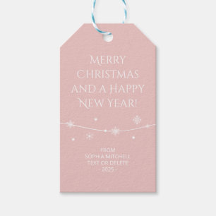 Trend Color - Light Pink Snowflake Gift Tags