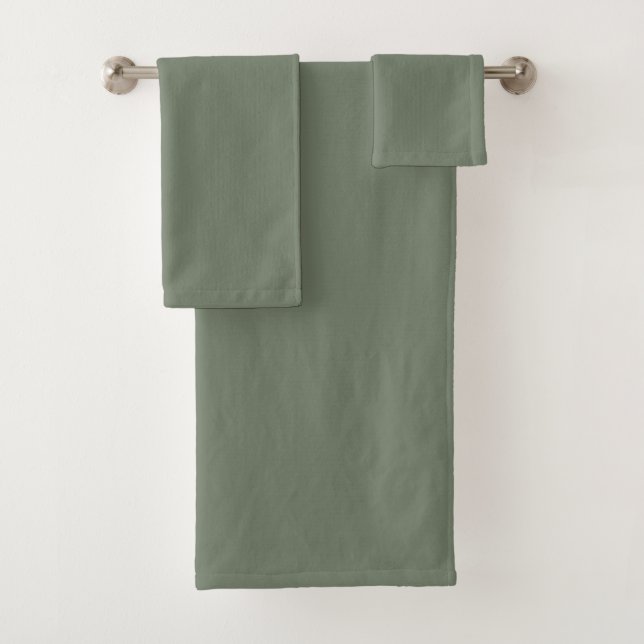 Trend Color Muted Greenish Gray Bath Towel Set (Insitu)