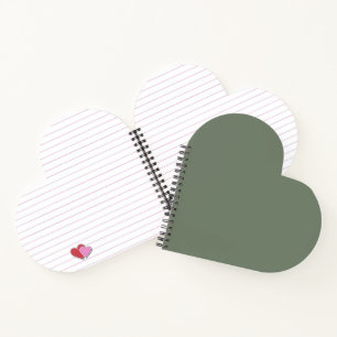 Trend Color - Muted Greenish Gray Heart Notebook