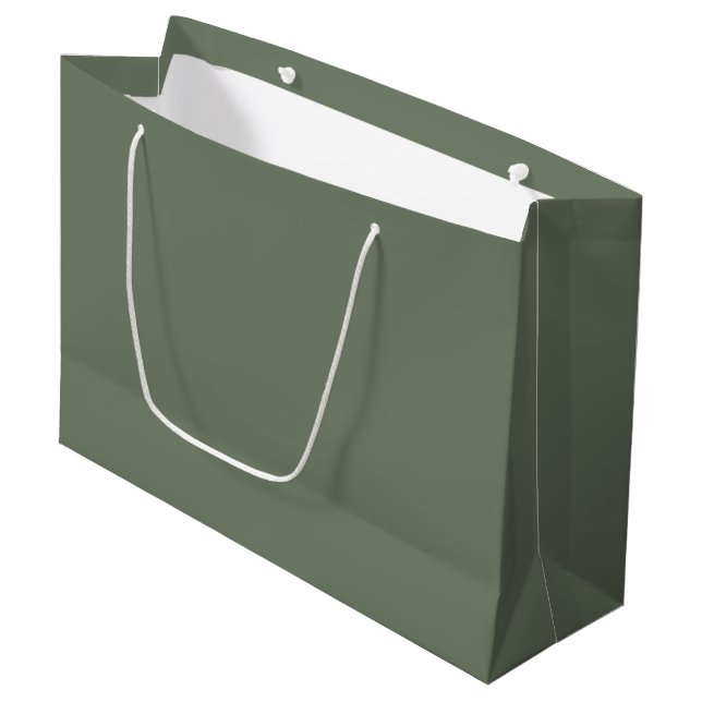 Trend Color Muted Greenish Gray Large Gift Bag (Front Angled)