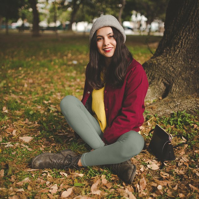 Trend Color Muted Greenish Gray Leggings (Creator Uploaded)