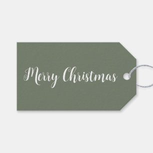 Trend Color Muted Greenish Gray Minimalist Gift Tags