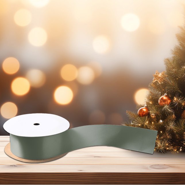 Trend Color Muted Greenish Gray Satin Ribbon (Creator Uploaded)