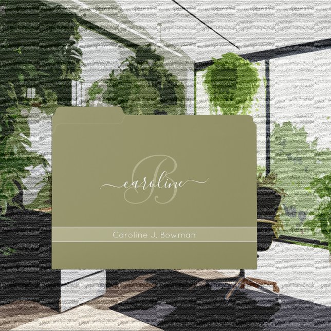 Trend Color - Olive Green Fancy File Folders (Creator Uploaded)