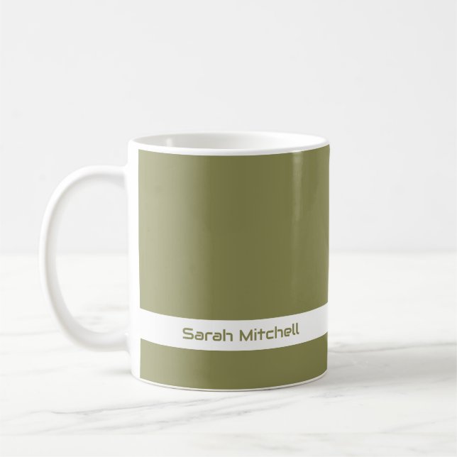Trend Color - Olive Green Name Mug (Left)