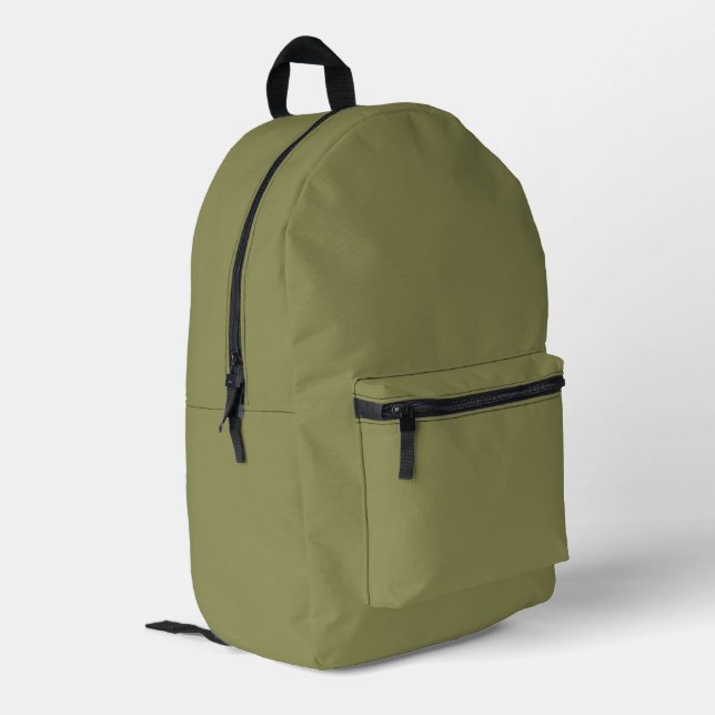 Trend Color - Olive Green Printed Backpack (Back Corner Left)