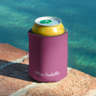 Trend Color - Pink Purple Berry Name Can Cooler