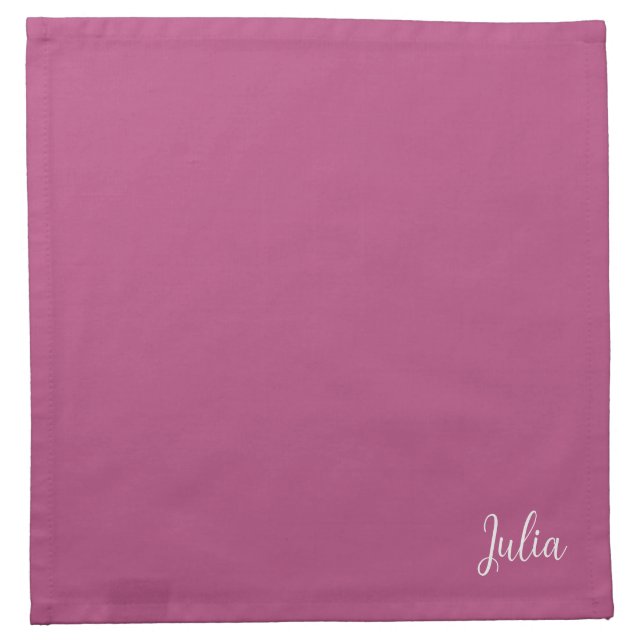 Trend Color Pink Purple Berry Name Cloth Napkin (Front)