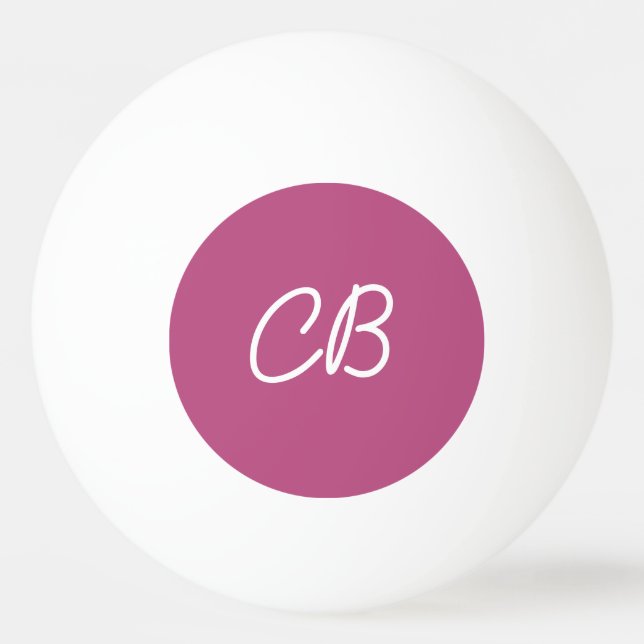 Trend Color Pink Purple Monogram Ping Pong Ball (Front)