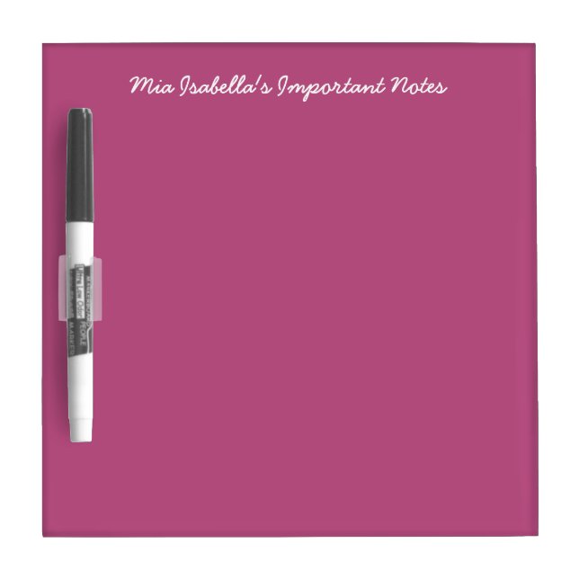 Trend Color - Pink Purple - Name Dry Erase Board (Front)