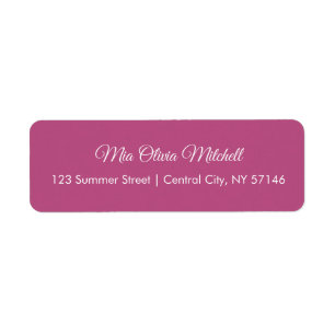 Trend Color Pink Purple Script Address Labels