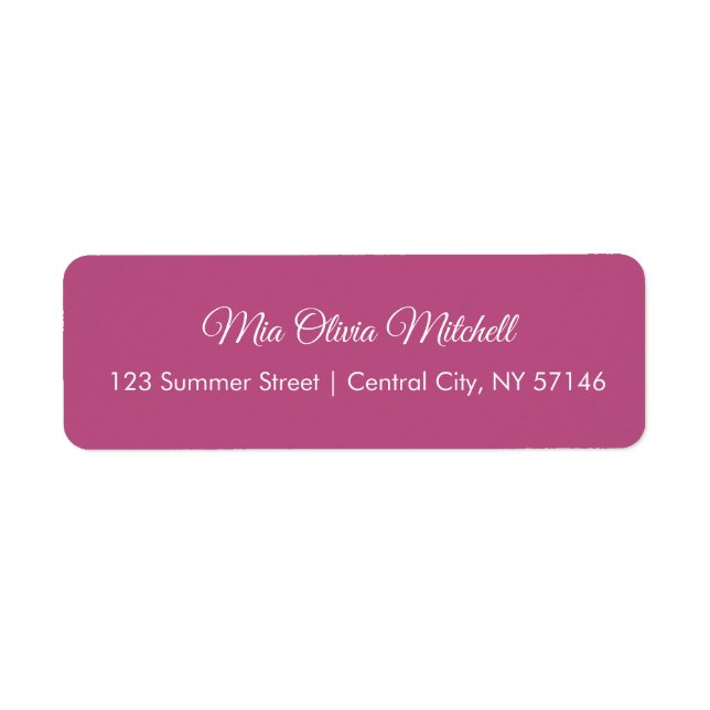 Trend Color Pink Purple Script Address Labels (Front)