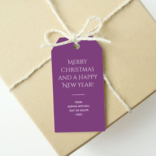 Trend Color Plum Purple Minimalist  Gift Tags