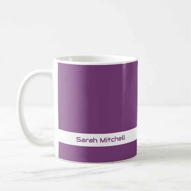 Trend Color - Plum Purple Name Mug (Left)