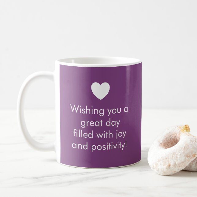Trend Color Plum Purple - Name / Positivity Mug (With Donut)