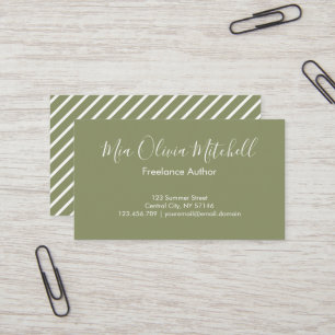 Trend Color Reed Green Minimalist Business Card
