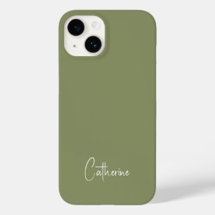 Trend Color Reed Green Minimalist Case-Mate iPhone 14 Case
