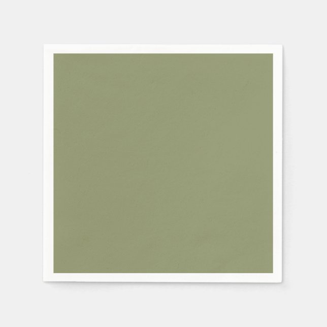 Trend Color Reed Green Minimalist Paper Napkins (Front)