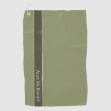 Trend Color Reed Green Modern Name Golf Towel