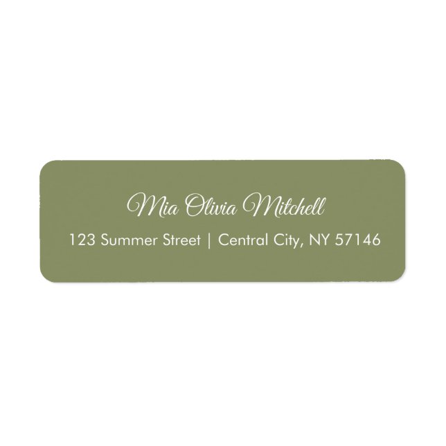 Trend Color Reed Green Script Address Labels (Front)