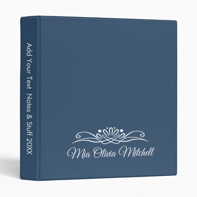 Trend Color - Serious Blue 3 Ring Binder (Front/Spine)