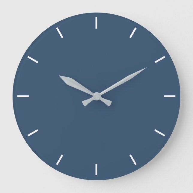Trend Color Serious Blue Large Wall Clock (Front)