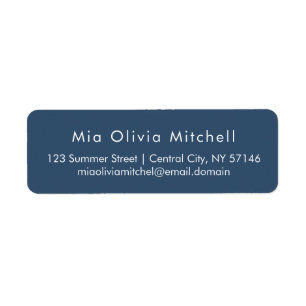 Trend Color Serious Blue Modern Address Labels