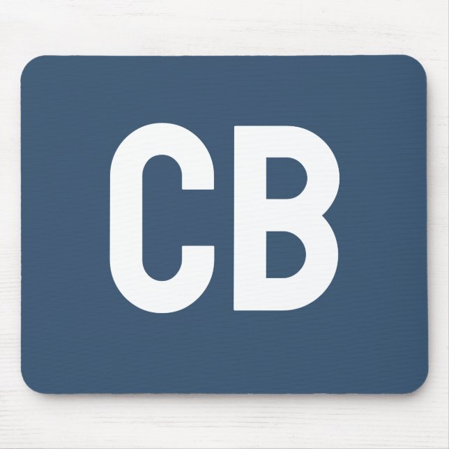 Trend Color Serious Blue Monogram Mousepad (Front)