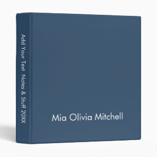 Trend Color - Serious Blue Name 3 Ring Binder